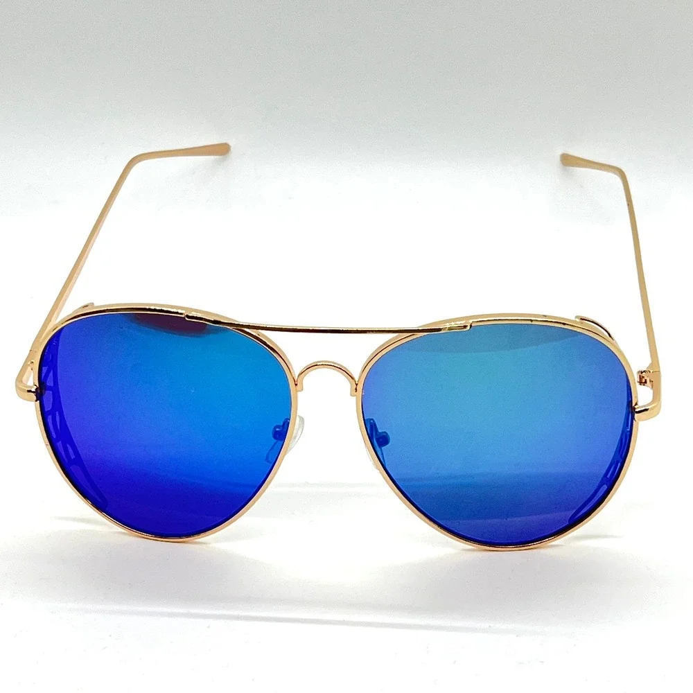 Aviator Sunglasses‎ Green Mirrored Lens Gold Frame Fashion Sun Glasses Retro New